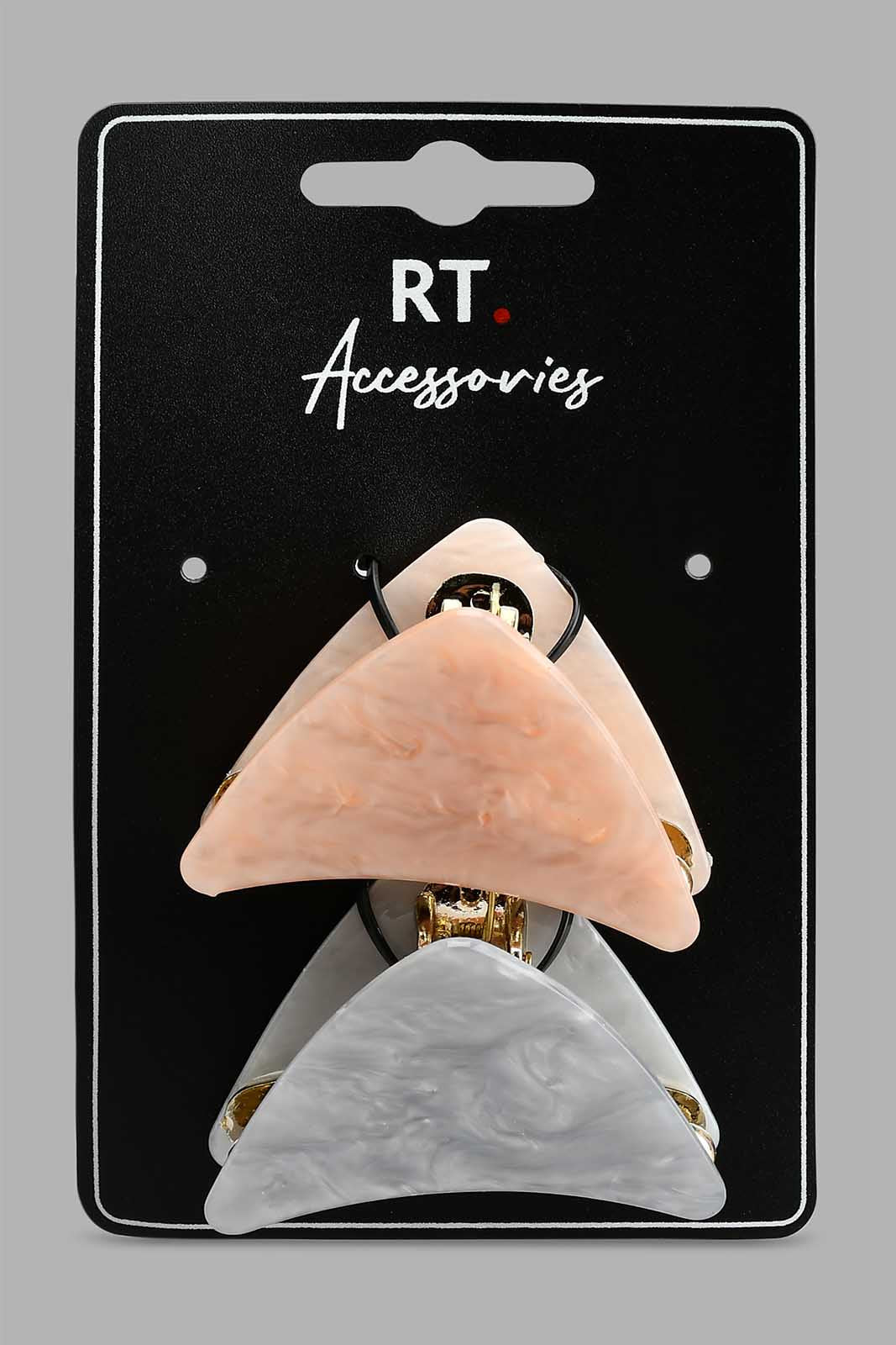 Redtag-Grey-And-Pink-Hair-Claw-Set-(2-Piece)-Colour:Grey,-Colour:Pink,-Filter:Women's-Accessories,-New-In,-New-In-Women-ACC,-Non-Sale,-S22A,-Women-Hair-Clips-Women-