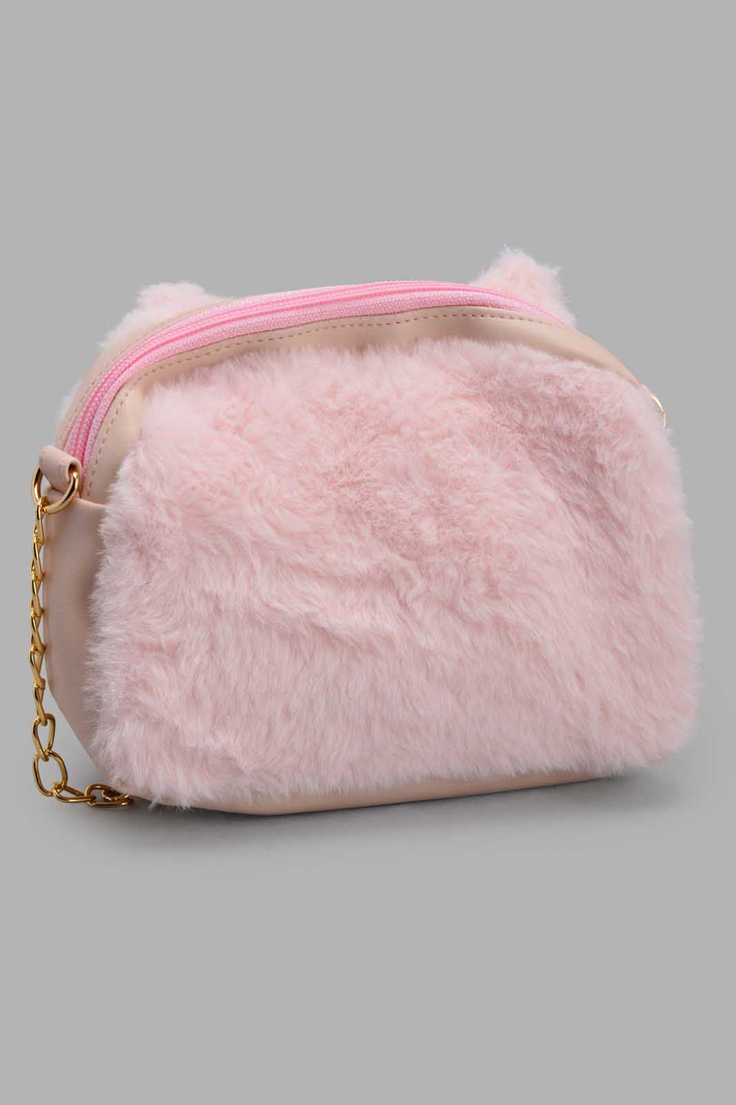 Redtag-Pink-Faux-Fur-Cross-Body-Bag-Category:Bags,-Colour:Pink,-Filter:Girls-Accessories,-GIR-Bags,-New-In,-New-In-GIR-ACC,-Non-Sale,-S22C,-Section:Girls-(0-to-14Yrs)-Girls-