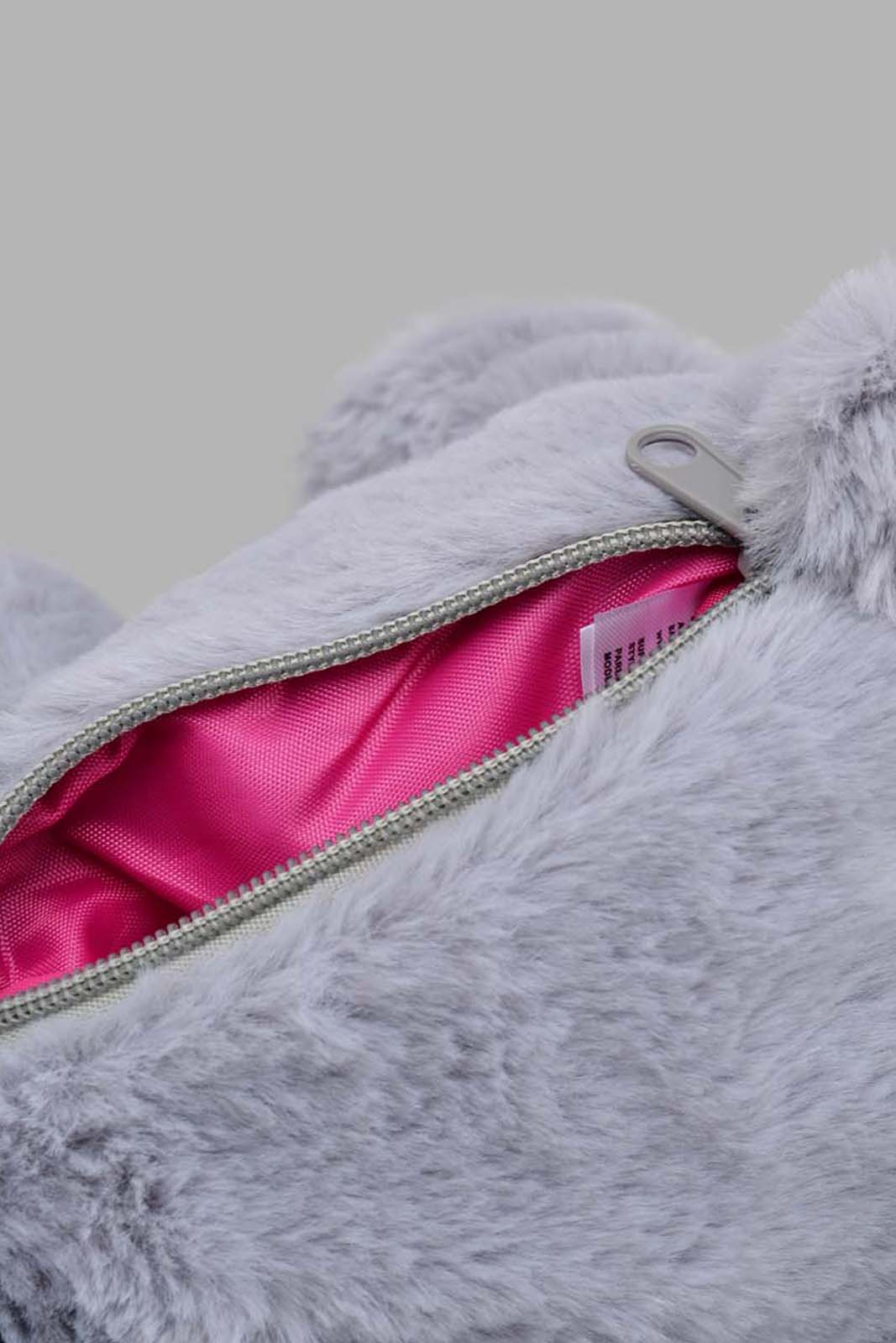 Redtag-Grey-Faux-Fur-Backpack-Category:Bags,-Colour:Grey,-Filter:Girls-Accessories,-GIR-Bags,-New-In,-New-In-GIR-ACC,-Non-Sale,-S22C,-Section:Girls-(0-to-14Yrs)-Girls-