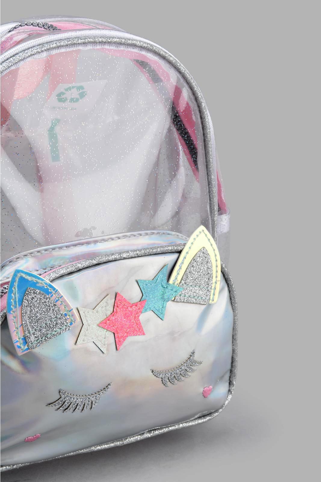 Redtag-Multicolour-Embellished-Backpack-Category:Bags,-Colour:Silver,-Filter:Girls-Accessories,-GIR-Bags,-New-In,-New-In-GIR-ACC,-Non-Sale,-S22C,-Section:Girls-(0-to-14Yrs)-Girls-