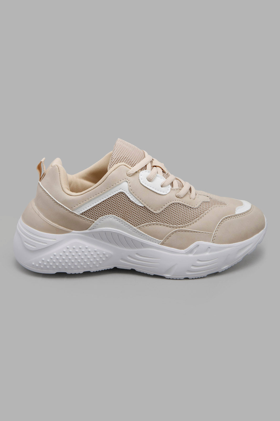 Redtag-Taupe-Lace-Up-Sneaker-Category:Trainers,-Colour:Taupe,-Filter:Women's-Footwear,-New-In,-New-In-Women-FOO,-Non-Sale,-Section:Women,-W22A,-Women-Trainers-Women's-