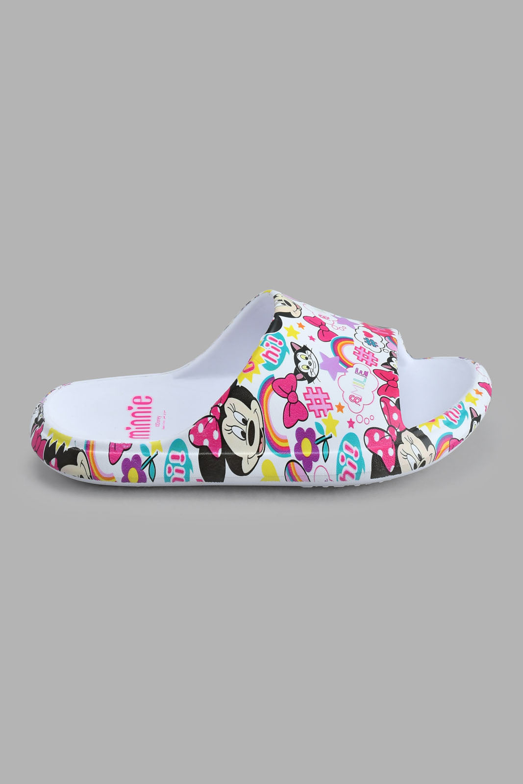 Redtag-White-Minne-Character-Print-Slide-Slides-Girls-3 to 5 Years
