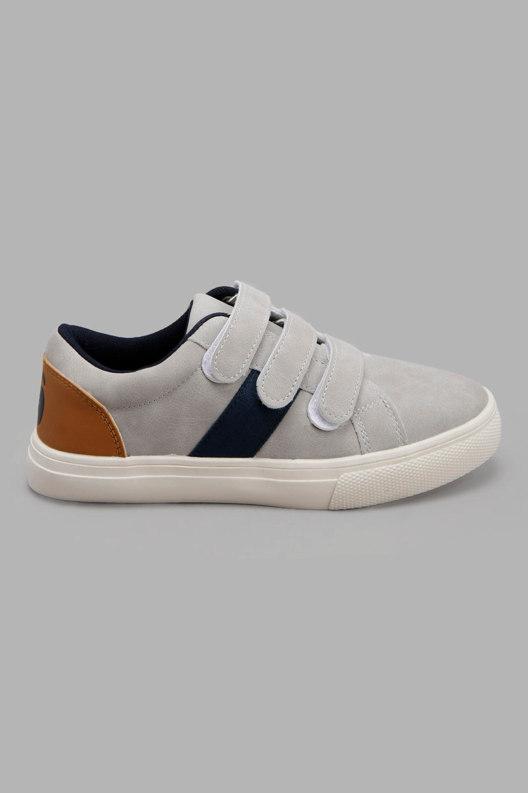 Redtag-Grey-Triple-Velcro-Sneaker-BSR-Shoes,-Category:Shoes,-Colour:Grey,-Deals:New-In,-Filter:Boys-Footwear-(5-to-14-Yrs),-New-In-BSR-FOO,-Non-Sale,-Section:Boys-(0-to-14Yrs),-W22A-Senior-Boys-5 to 14 Years