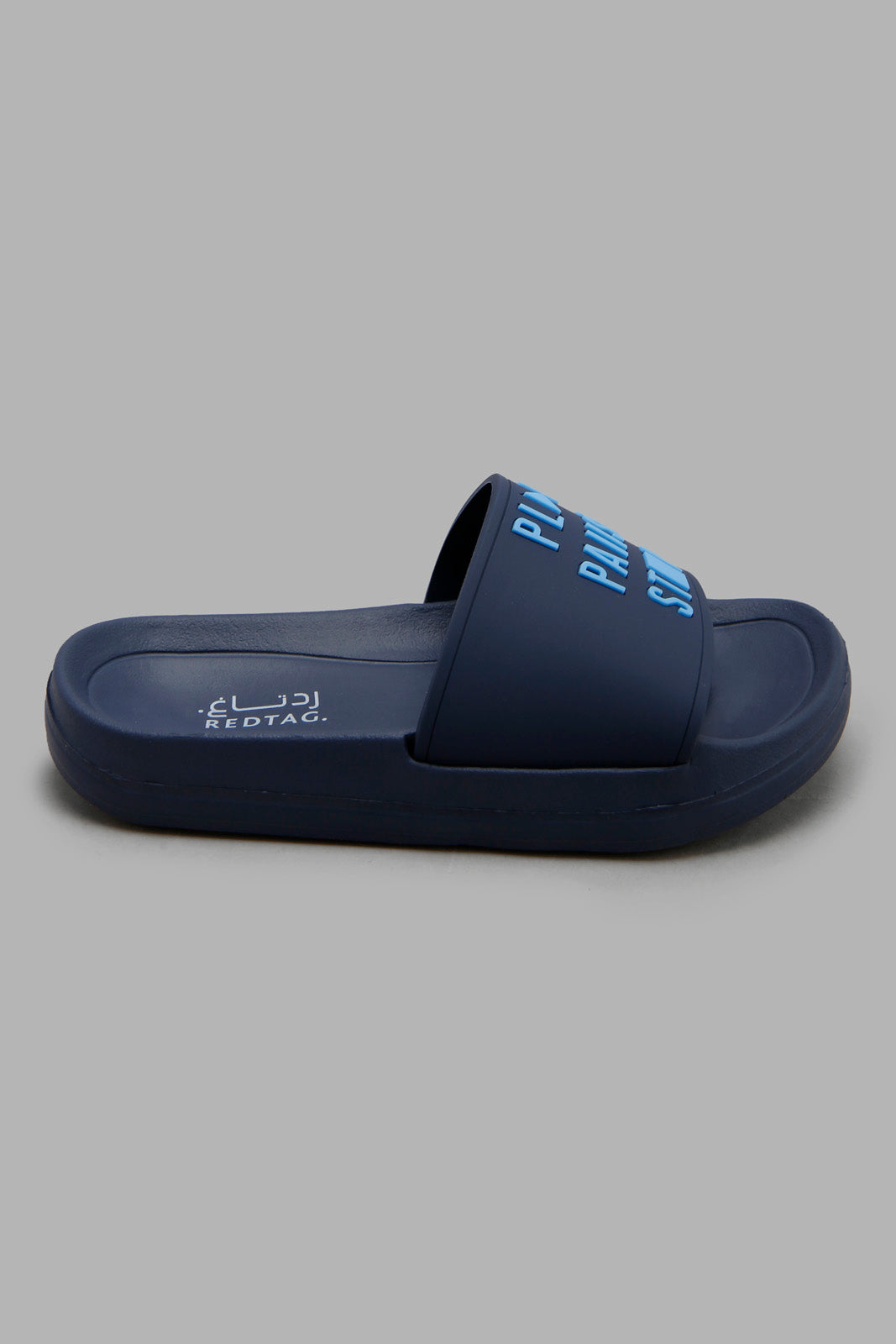Redtag-Navy-Slogan-Embossed-Slide-BOY-Flip-Flops,-Bundle,-Category:Flip-Flops,-Colour:Navy,-Deals:4-For-90,-Deals:New-In,-Filter:Boys-Footwear-(3-to-5-Yrs),-New-In-BOY-FOO,-S22B,-Section:Boys-(0-to-14Yrs)-Boys-3 to 5 Years