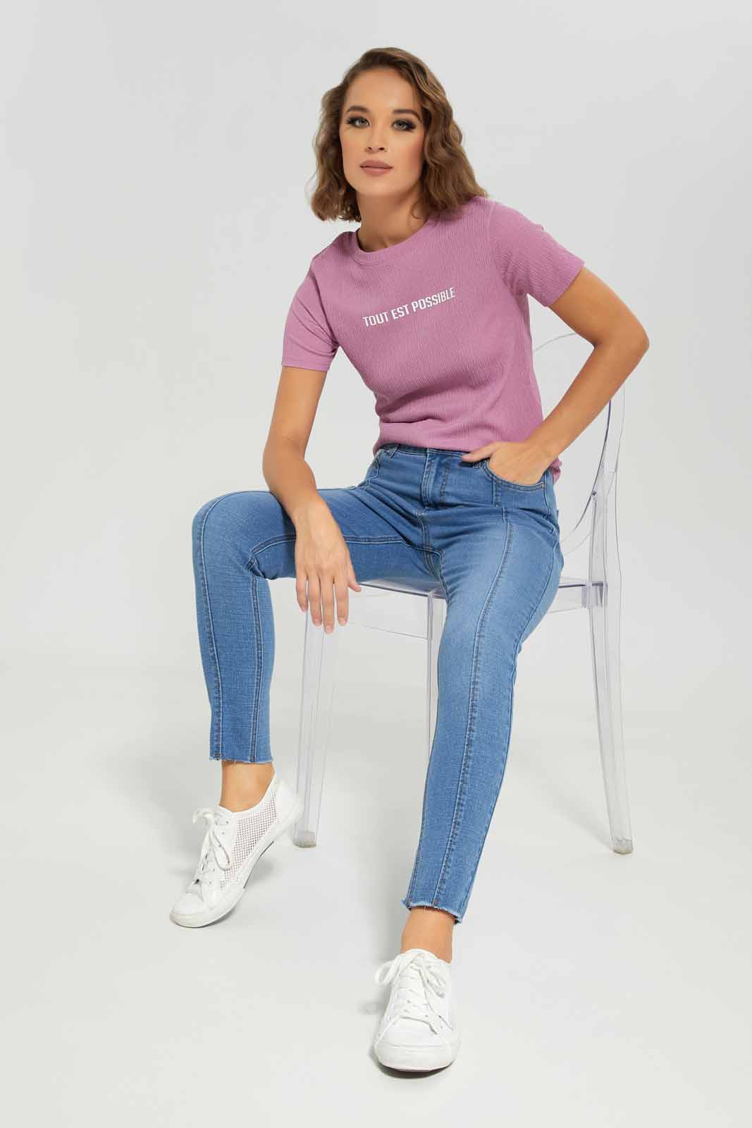 Redtag-Lavander-T-shirt-With-Artwork-Category:T-Shirts,-Colour:Lavender,-Deals:3-For-90,-Deals:New-In,-Dept:Ladieswear,-Filter:Women's-Clothing,-LDC,-LDC-T-Shirts,-New-In-LDC-APL,-Section:Women,-W22O-Women's-