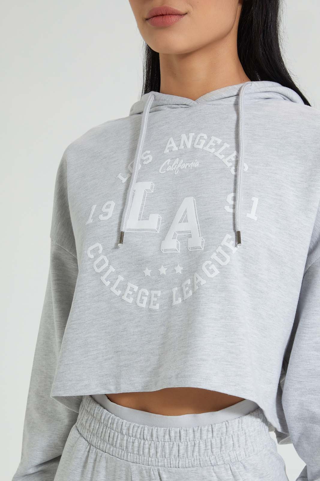 Redtag-Grey-Placement-Print-Hoodie-Sweatshirt-Colour:Grey,-Filter:Women's-Clothing,-New-In,-New-In-Women,-Non-Sale,-S22B,-Section:Women,-Women-Sweatshirts-Women's-