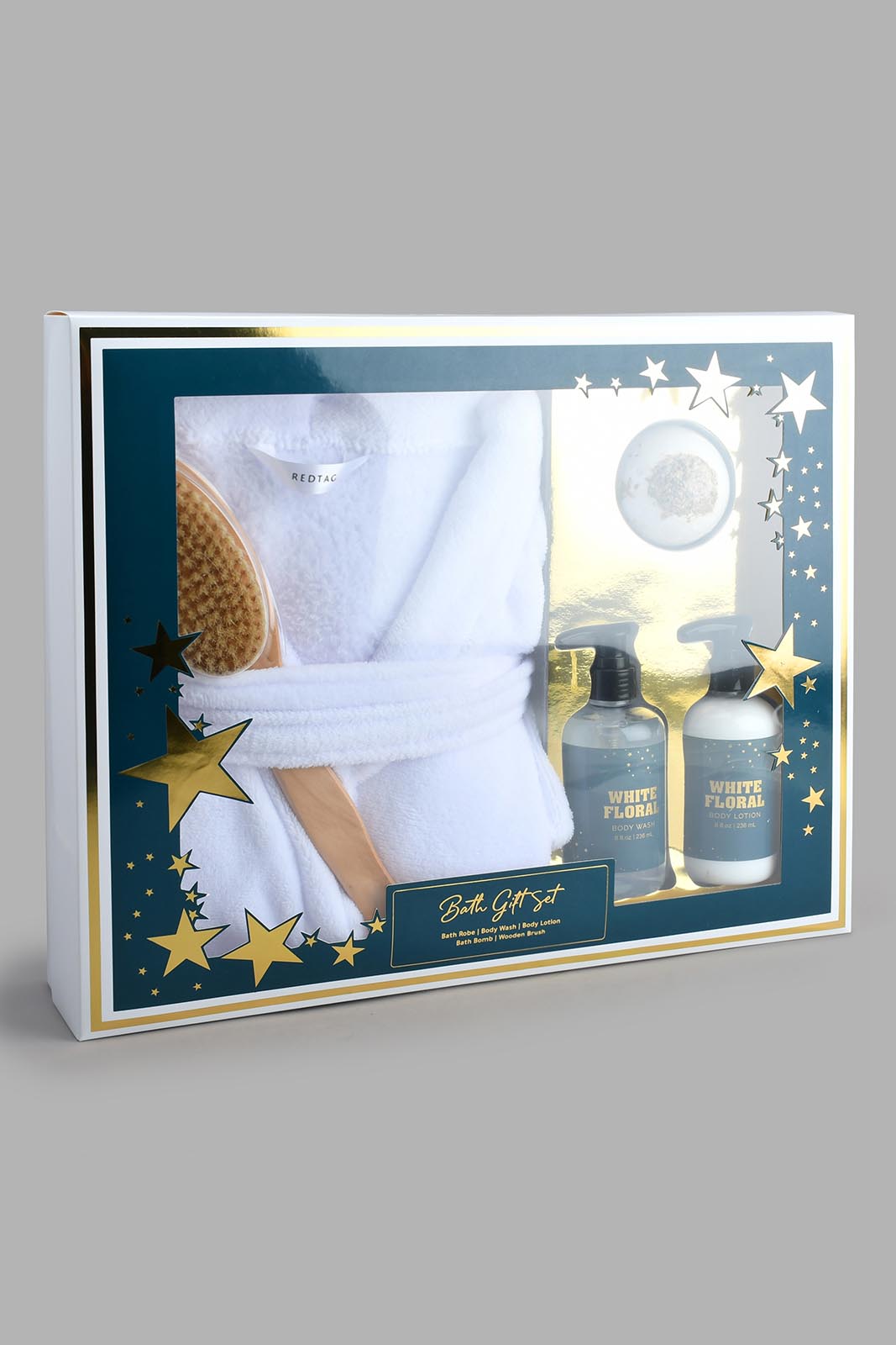 Redtag-White-Bath-Robe-Set-(5-Pcs)-Category:Robes,-Colour:White,-Filter:Home-Bathroom,-HMW-BAC-Bce-Bath-Accessories,-New-In,-New-In-HMW-BAC,-Non-Sale,-S22B,-Section:Homewares-Home-Bathroom-