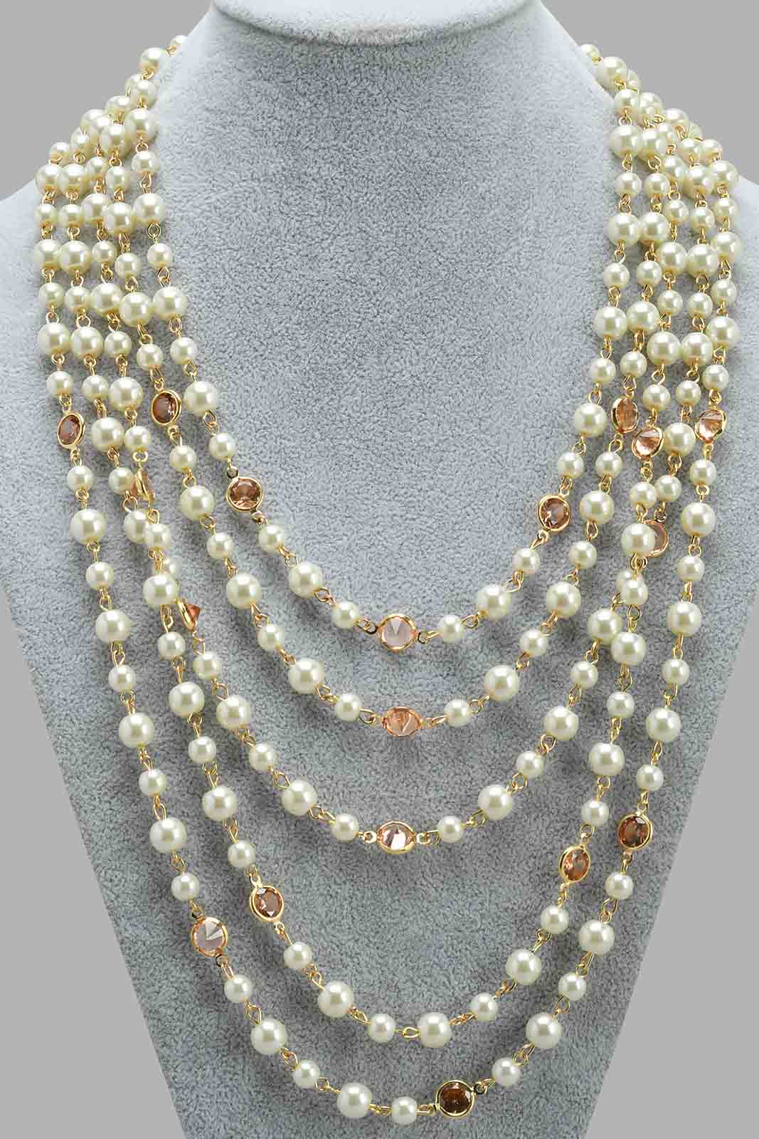 Redtag-Gold-With-Pearl-Embellished-Necklace-Necklaces-Women-