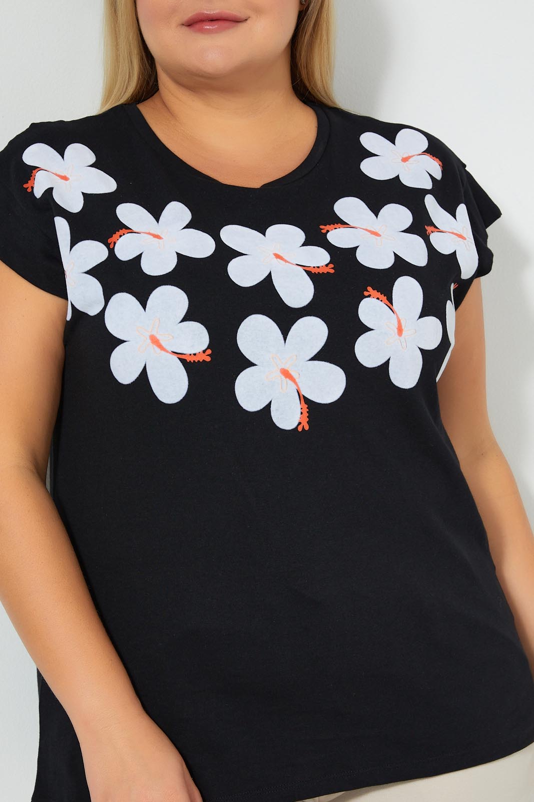 Redtag-Black-With-Placement-Print-Top-Colour:Black,-Filter:Plus-Size,-LDP-T-Shirts,-New-In,-New-In-LDP,-Non-Sale,-S22B,-Section:Women-Women's-