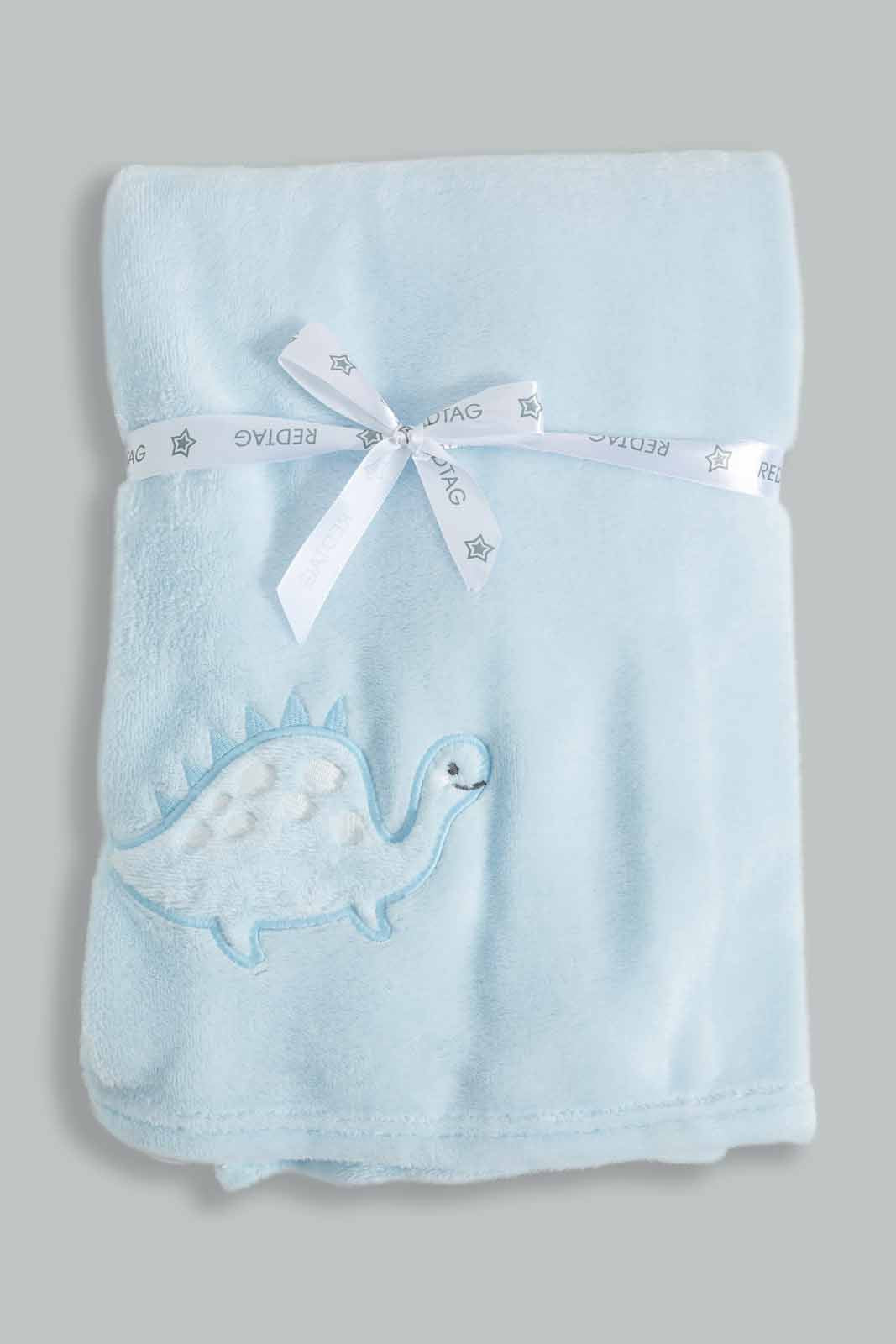 Blue Dinosaur Fluffy Blanket