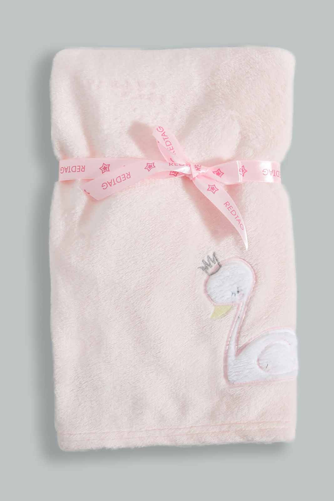Pink Swan Fluffy Blanket