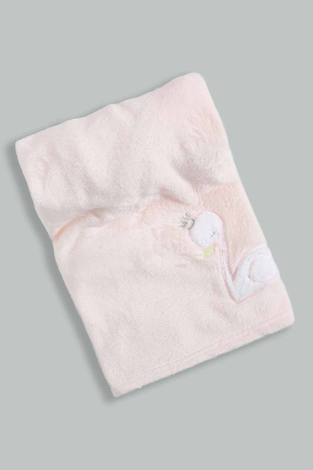 Pink Swan Fluffy Blanket