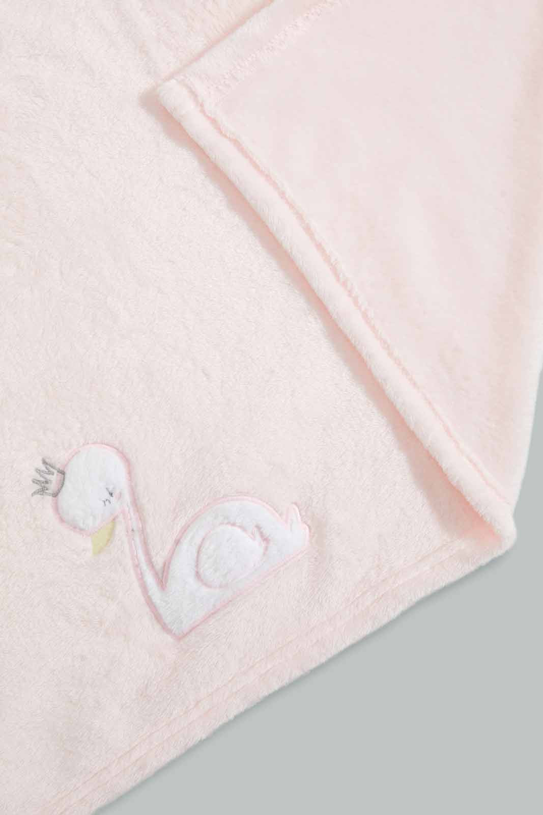 Pink Swan Fluffy Blanket