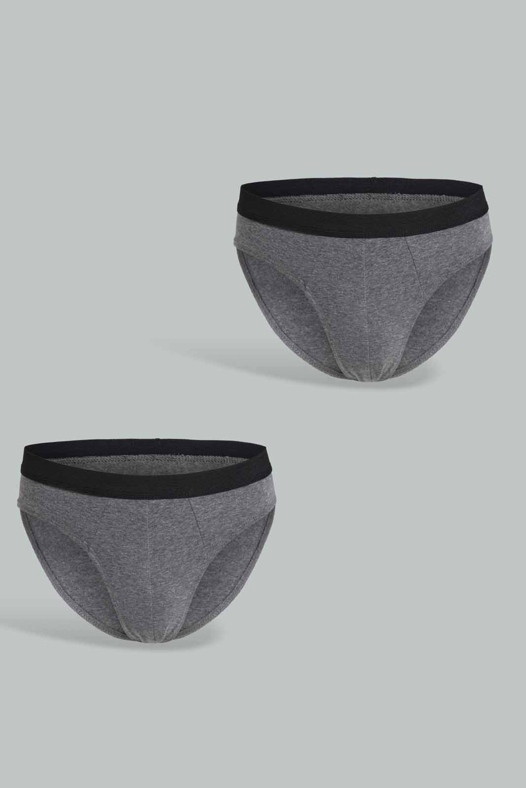 Redtag-Grey-Melange-2-Pack-Brief-365,-Category:Briefs,-Colour:Grey,-Deals:New-In,-Filter:Men's-Clothing,-Men-Briefs,-New-In-Men-APL,-Non-Sale,-Section:Men-Men's-