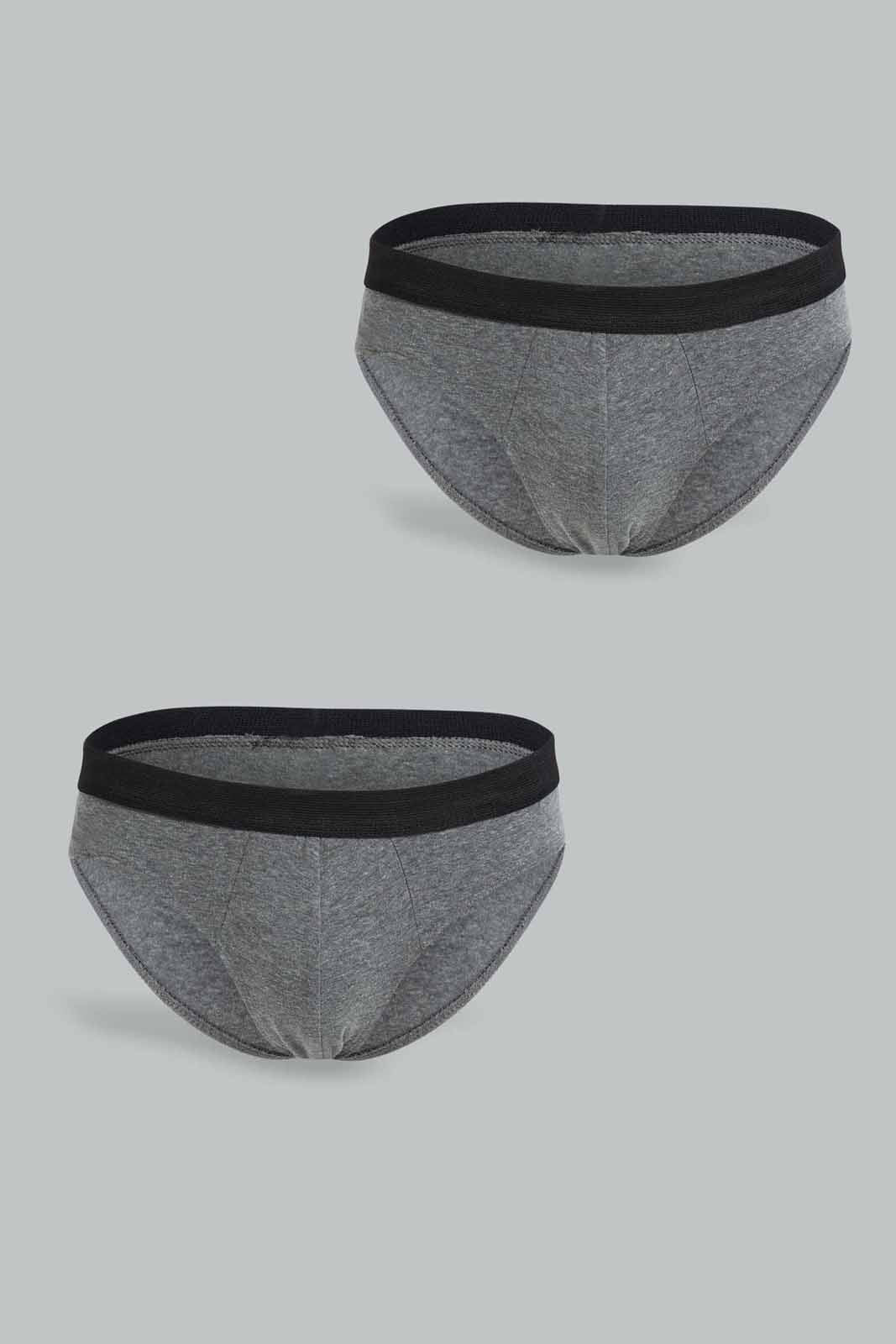 Redtag-Grey-Melange-2-Pack-Brief-365,-Category:Briefs,-Colour:Grey,-Deals:New-In,-Filter:Men's-Clothing,-Men-Briefs,-New-In-Men-APL,-Non-Sale,-Section:Men-Men's-