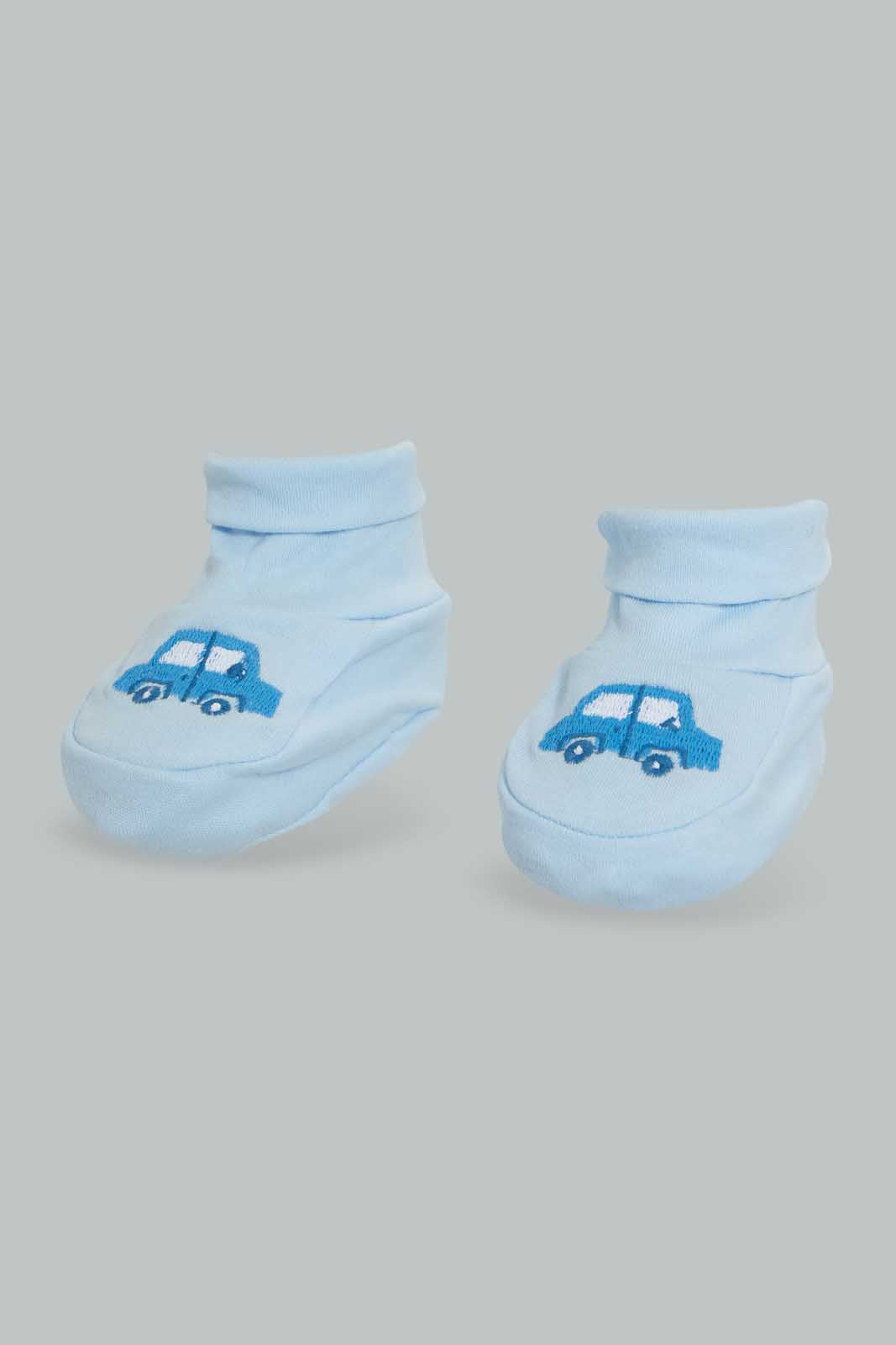Redtag-Blue-Car-Booties-For-Babies-Category:Booties,-Colour:Blue,-Deals:Sale,-Filter:Baby-(0-to-12-Mths),-NBB-Booties,-S22C,-Sale-NBB-APL,-Section:Boys-(0-to-14Yrs)-Baby-0 to 12 Months