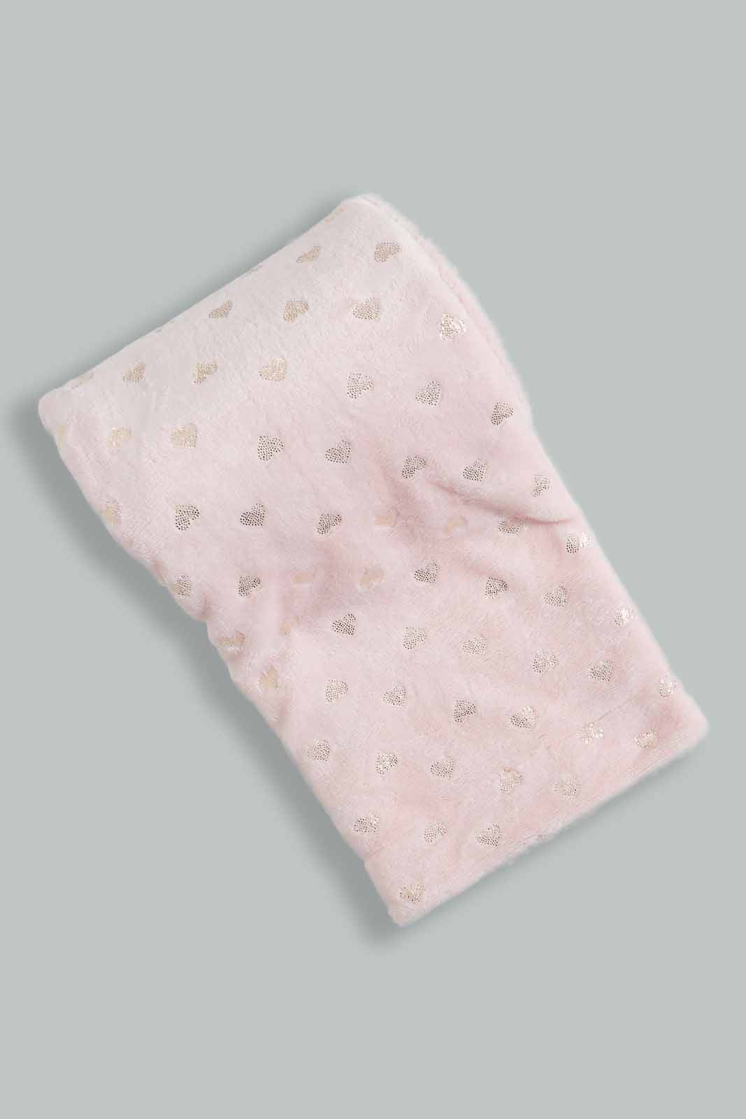 Pink Sherpa Blanket With Baby Pillow (2 Piece)