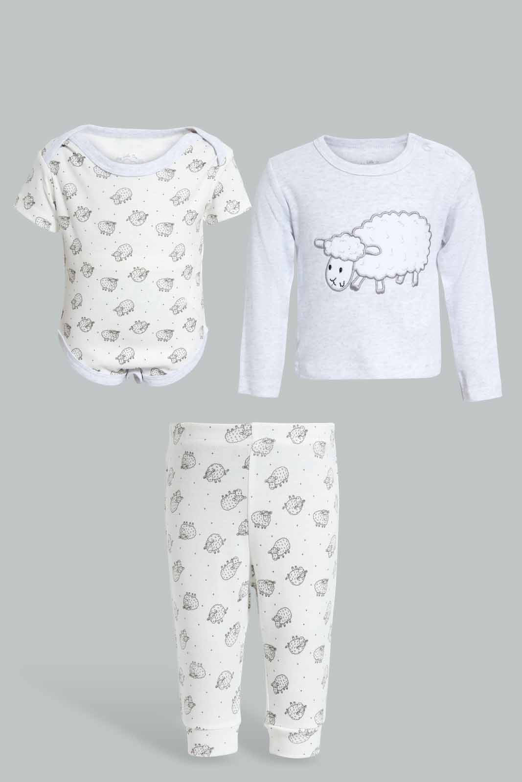 Redtag-Grey-Sheep-3-Pieces-Gift-Set-Category:Blouses,-Colour:Ivory,-Deals:New-In,-EID,-Filter:Women's-Clothing,-New-In-Women,-Non-Sale,-Section:Women,-W22O,-Women-Blouses-Baby-0 to 12 Months