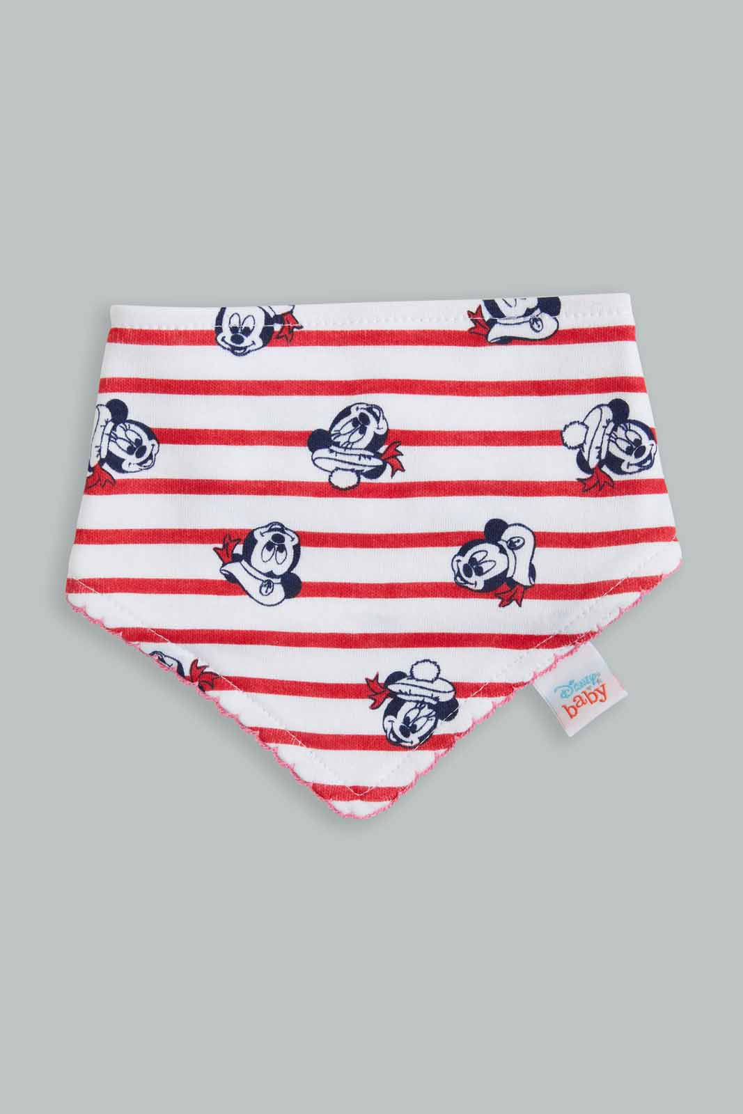 Redtag-Red-And-Navy-Minnie-Mouse-2-Piece-Pack-Bib-Bibs-Baby-0 to 12 Months