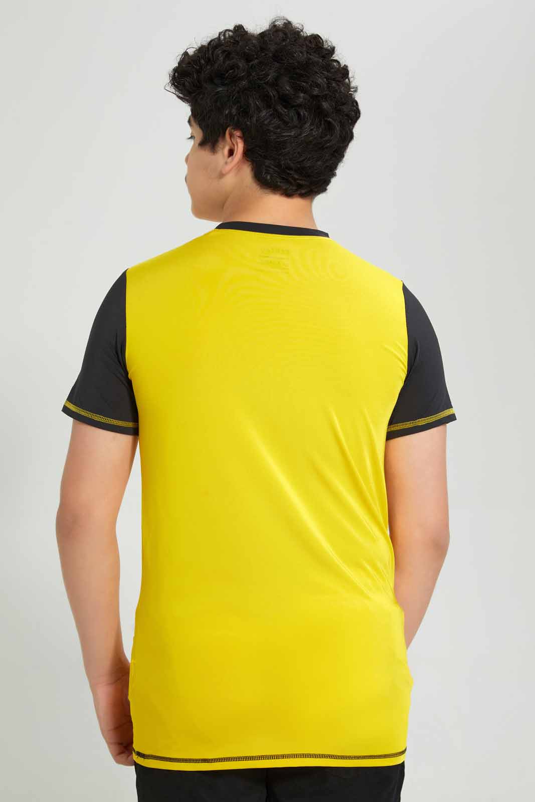 Redtag-Yellow-Raglan-Rashguard-Raglan-T-Shirts-Senior-Boys-9 to 14 Years