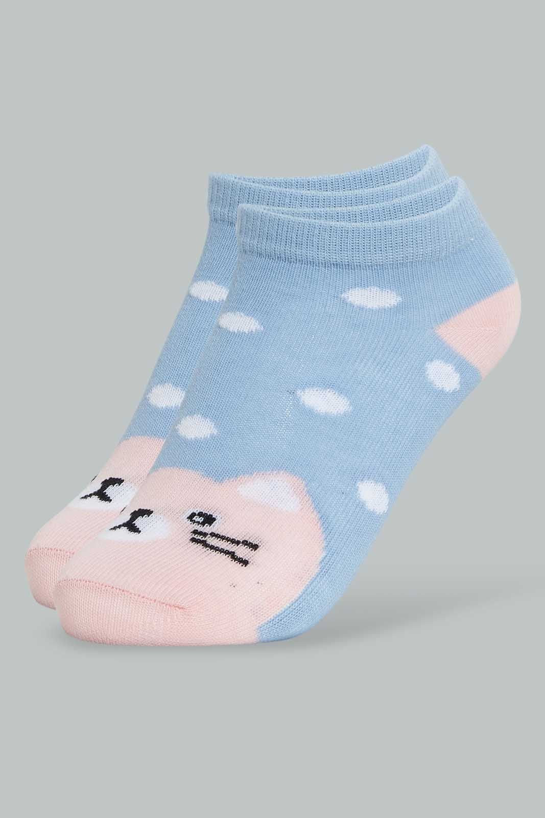 Redtag-Assorted-Ankle-Socks-Ankle-Socks-Girls-2 to 8 Years