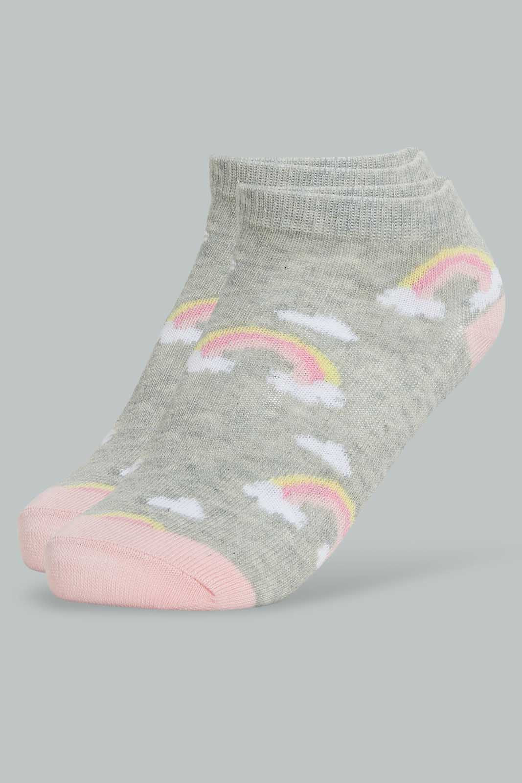 Redtag-Assorted-Ankle-Socks-Ankle-Socks-Girls-2 to 8 Years