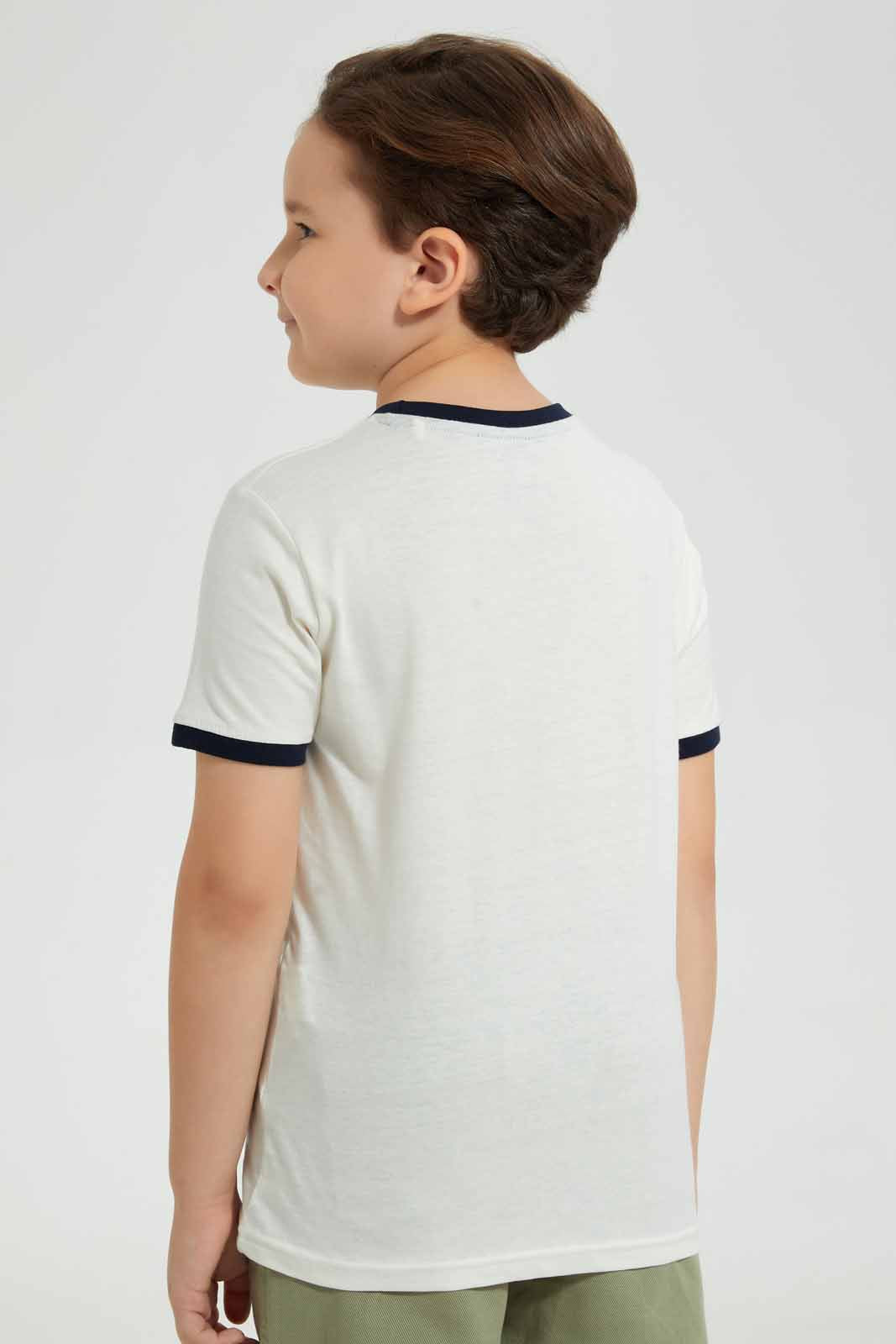 Redtag-Stone-Dino-Print-Pocket-T-Shirt-Graphic-T-Shirts-Boys-2 to 8 Years