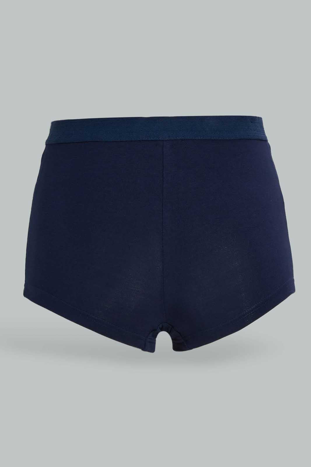 Redtag-Navy/Beige-Plain-Boxer-Briefs-(2-Pack)-365,-Category:Briefs,-Colour:Assorted,-Deals:New-In,-Dept:Ladieswear,-Filter:Women's-Clothing,-New-In-Women-APL,-Non-Sale,-Section:Women,-Women-Briefs--