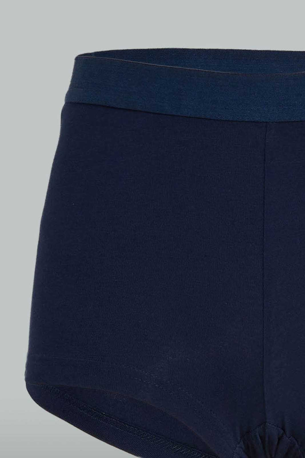 Redtag-Navy/Beige-Plain-Boxer-Briefs-(2-Pack)-365,-Category:Briefs,-Colour:Assorted,-Deals:New-In,-Dept:Ladieswear,-Filter:Women's-Clothing,-New-In-Women-APL,-Non-Sale,-Section:Women,-Women-Briefs--
