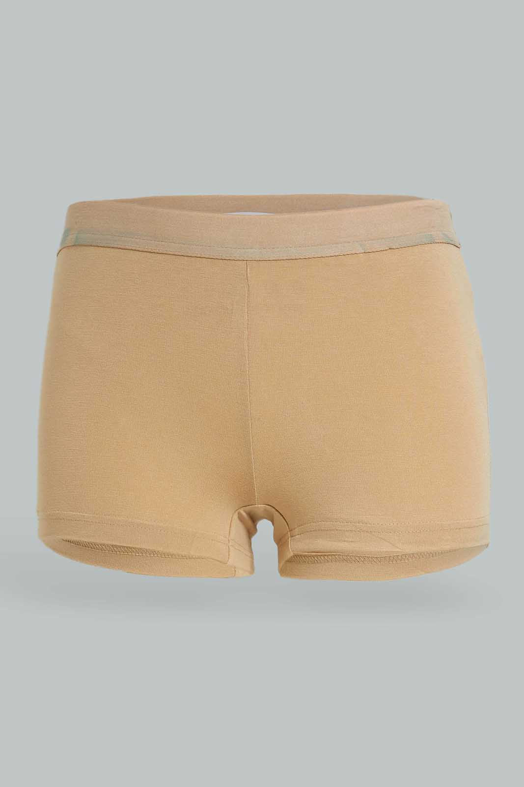 Redtag-Navy/Beige-Plain-Boxer-Briefs-(2-Pack)-365,-Category:Briefs,-Colour:Assorted,-Deals:New-In,-Dept:Ladieswear,-Filter:Women's-Clothing,-New-In-Women-APL,-Non-Sale,-Section:Women,-Women-Briefs--