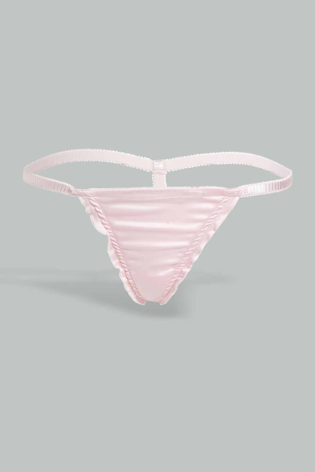 Redtag-Pink-Plain-Babydoll-With-Thong-Babydolls-Women's-