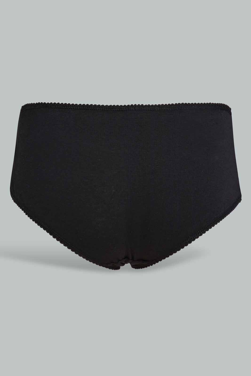 Redtag-Black-Plain-Boyleg-Brief-(5-Pack)-365,-Category:Briefs,-Colour:Black,-ESS,-Filter:Women's-Clothing,-New-In,-New-In-Women-APL,-Non-Sale,-Section:Women,-Women-Briefs-Women's-
