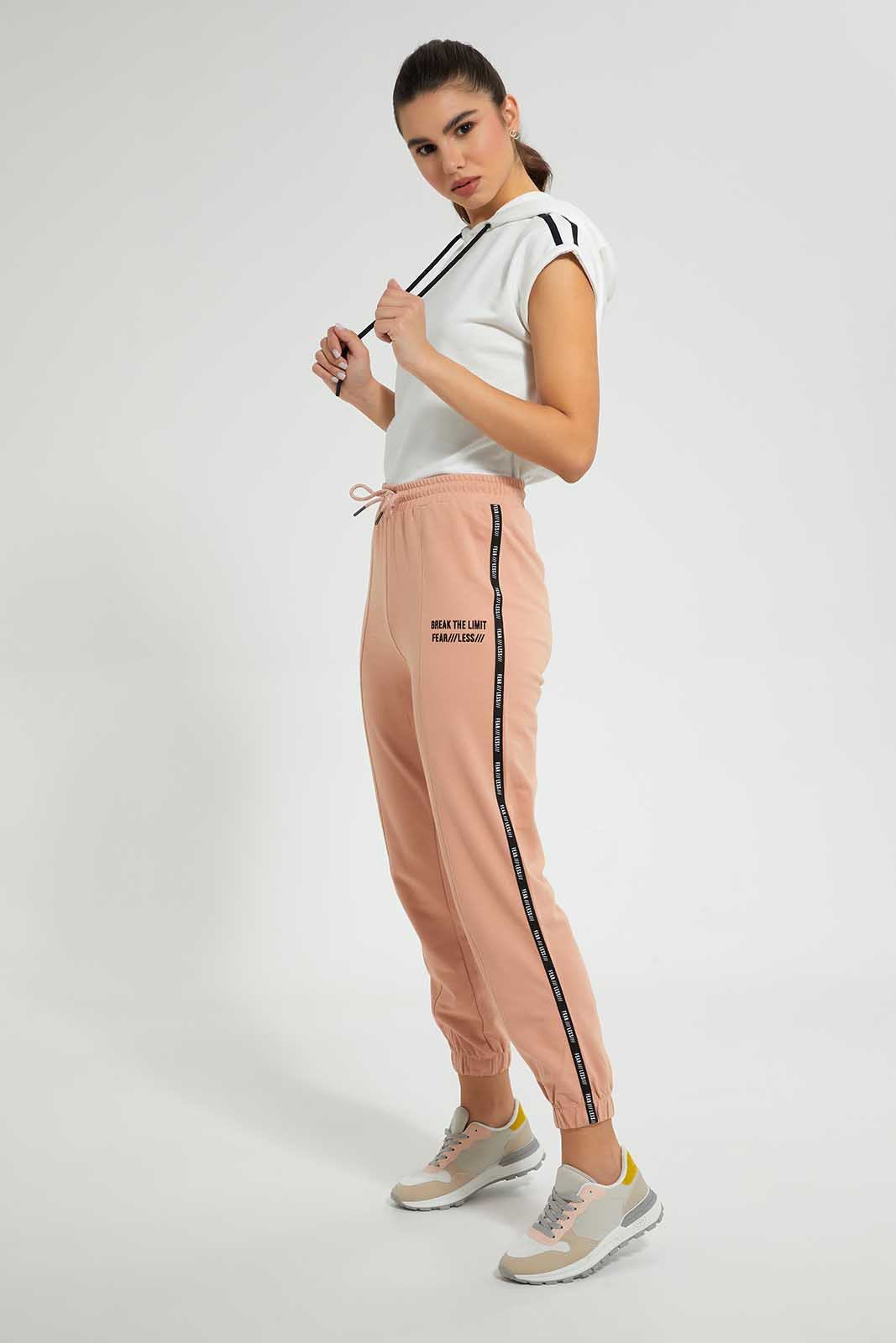 Redtag-Yellow-Basic-Jogger-With-Side-Applique-Joggers-Women's-