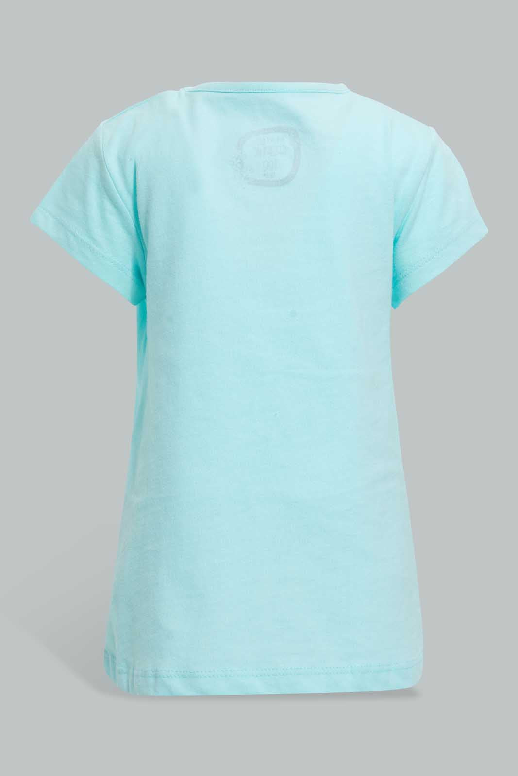 Redtag-Mint-Watermelon-Placement--Print-T-Shirt-Graphic-T-Shirts-Infant-Girls-3 to 24 Months