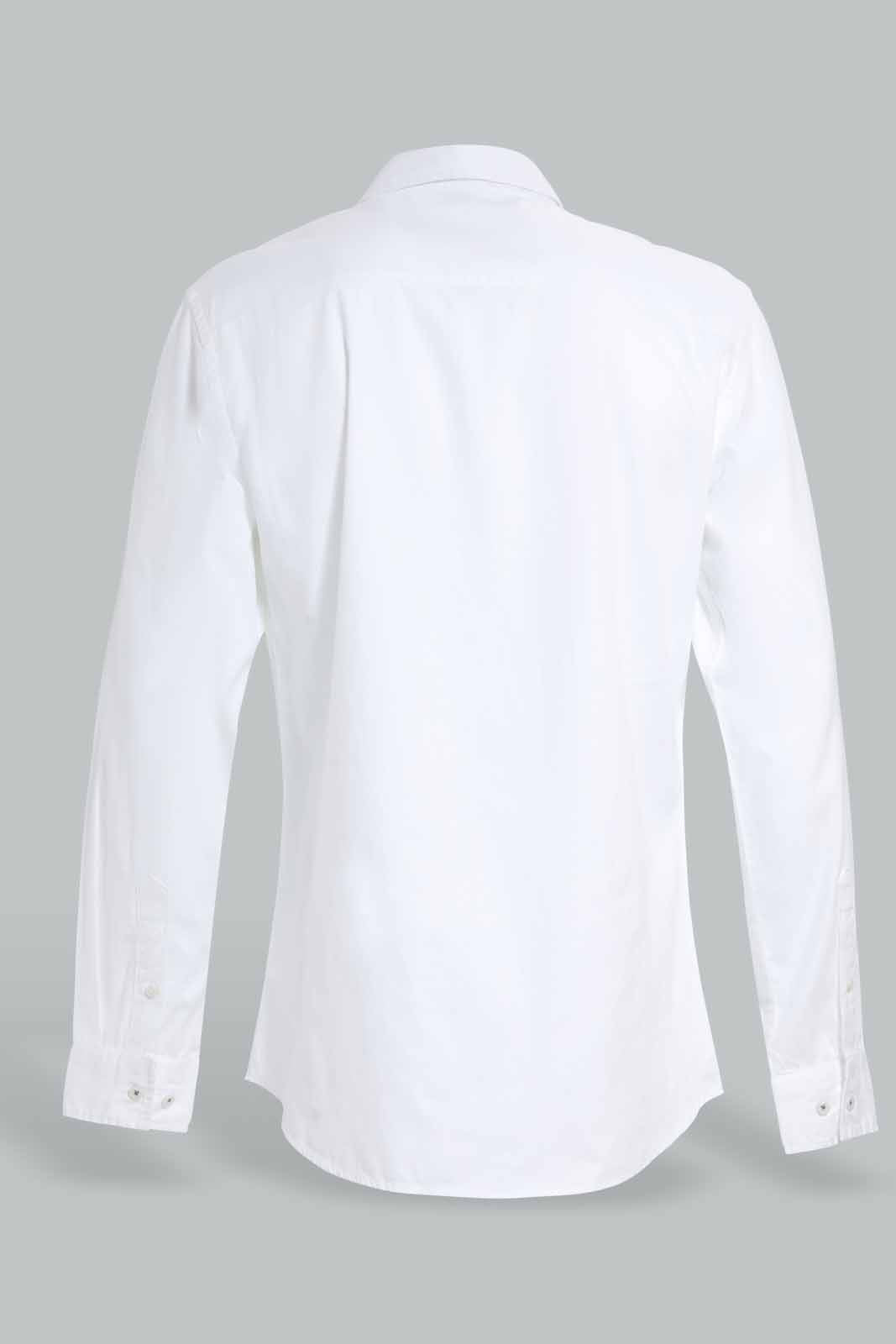 Redtag-White-Dobby-Shirt-With-Emb-Logo-Casual-Shirts-Men's-
