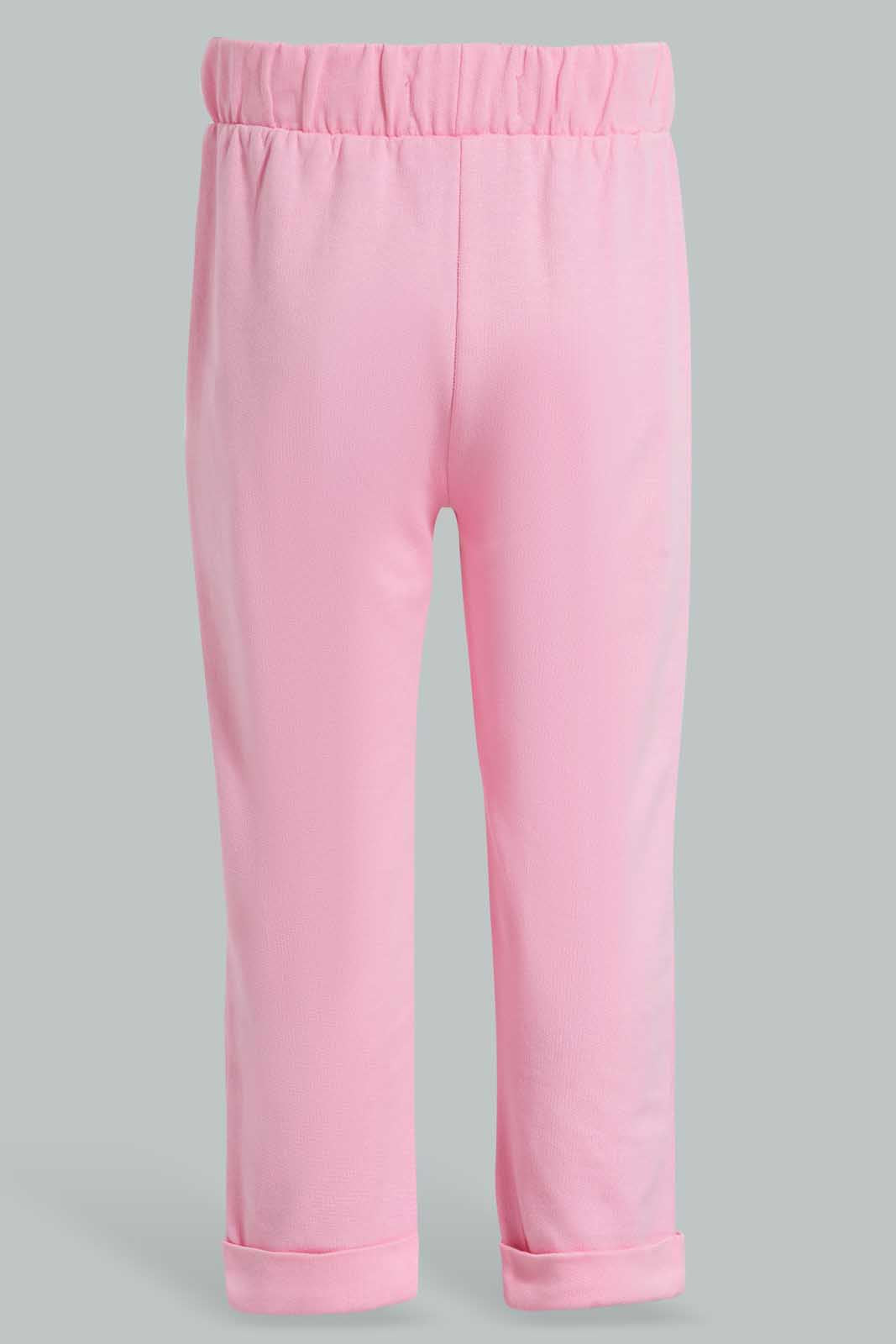 Redtag-Pink-Solid-Active-Pant-Joggers-Infant-Girls-3 to 24 Months