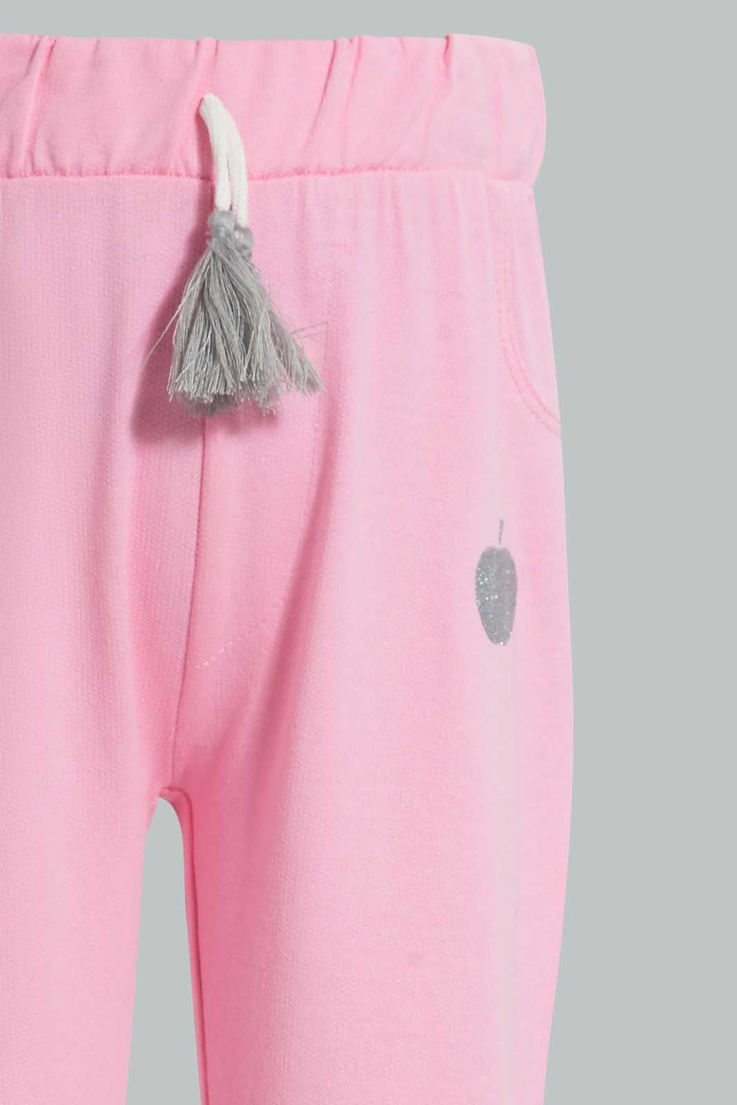 Redtag-Pink-Solid-Active-Pant-Joggers-Infant-Girls-3 to 24 Months