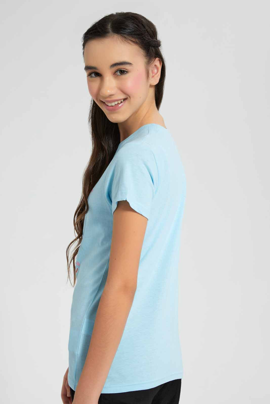 Redtag-Blue-Basic-T-Shirt-Category:T-Shirts,-Colour:Blue,-Filter:Senior-Girls-(9-to-14-Yrs),-GSR-T-Shirts,-New-In,-New-In-GSR-APL,-Non-Sale,-S22C,-Section:Kidswear,-TBL-Senior-Girls-9 to 14 Years