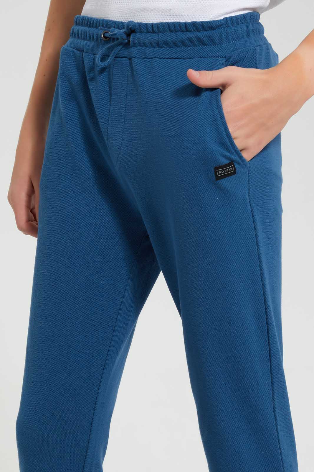 Redtag-Indigo-Pique-Active-Pants-Joggers-Senior-Boys-9 to 14 Years