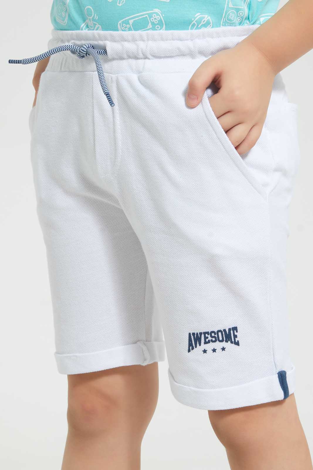 White Knit Active Short
