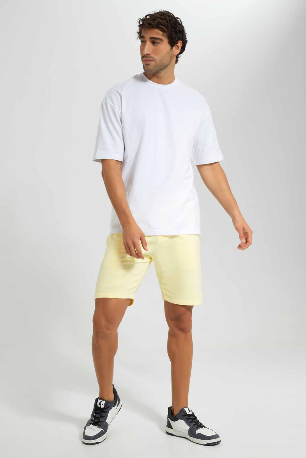 Redtag-Yellow-Signature-Shorts-Category:Joggers,-Colour:Yellow,-Deals:New-In,-Filter:Men's-Clothing,-Men-Joggers,-New-In-Men,-Non-Sale,-Section:Men,-W22O-Men's-