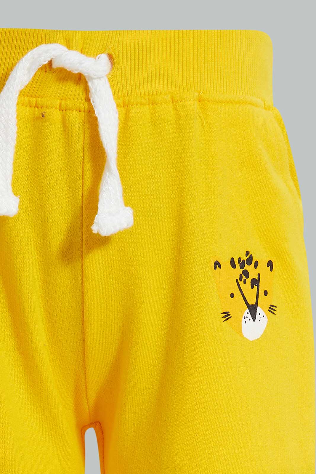 Redtag-Grey-And-Mustard-Tiger-Print-Track-(2-Pack)-Joggers-Infant-Boys-3 to 24 Months