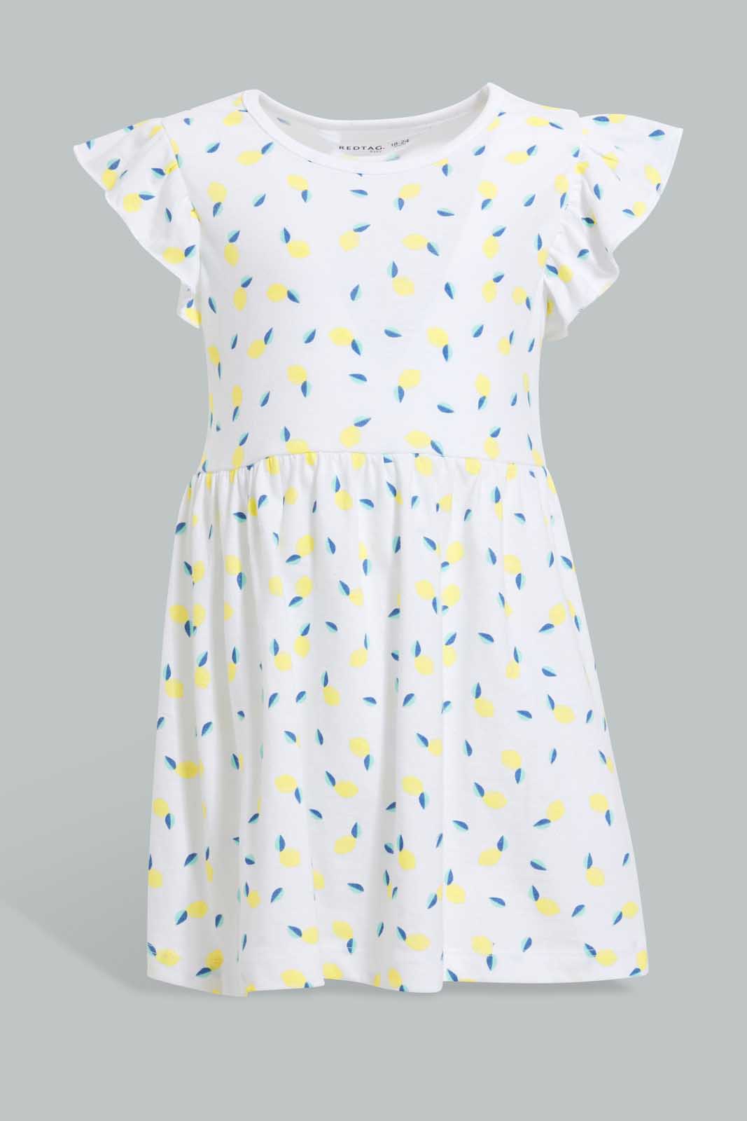 Redtag-Multi-Colour-2Pc-Pack-Knit-Dress-Dresses-Infant-Girls-3 to 24 Months
