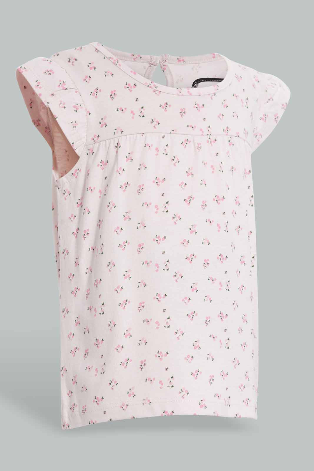 Redtag-Pink-Printed-Top-Blouses-Infant-Girls-3 to 24 Months