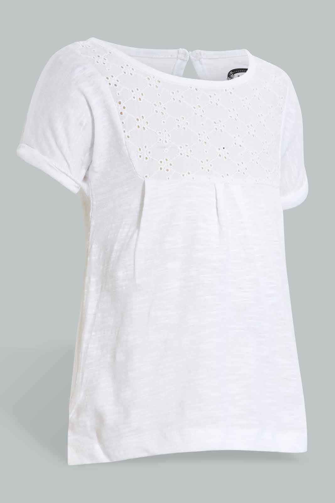 Redtag-White-Solid-Top-Blouses-Infant-Girls-3 to 24 Months