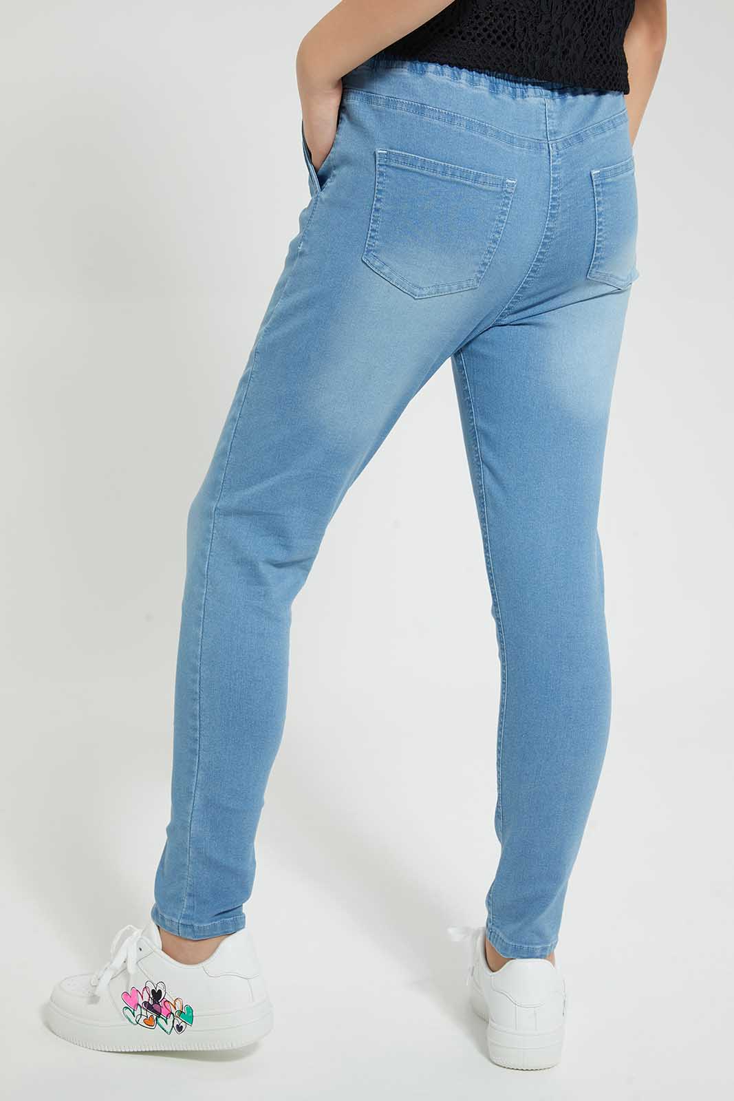 Redtag-Blue-Knitted-Jegging-Category:Jeans,-Category:Jeggings,-Colour:Blue,-Deals:3-For-90,-Deals:Sale,-Filter:Senior-Girls-(8-to-14-Yrs),-GSR-Jeans,-GSR-Jeggings,-S22C,-Sale-GSR-APL,-Section:Girls-(0-to-14Yrs)-Senior-Girls-9 to 14 Years