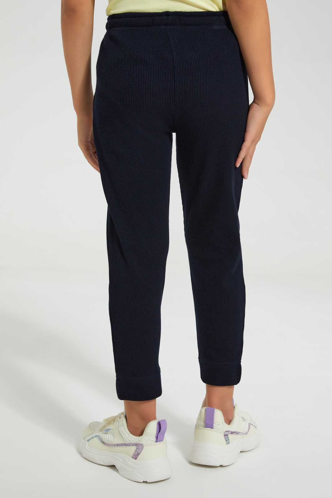 Redtag-Navy-Be-Happy-Active-Pant-Bundle,-Category:Joggers,-Colour:Navy,-Deals:Sale,-Filter:Girls-(2-to-8-Yrs),-Girls-Joggers,-S22C,-Sale-GIR-APL,-Section:Girls-(0-to-14Yrs),-TBL-Girls-2 to 8 Years