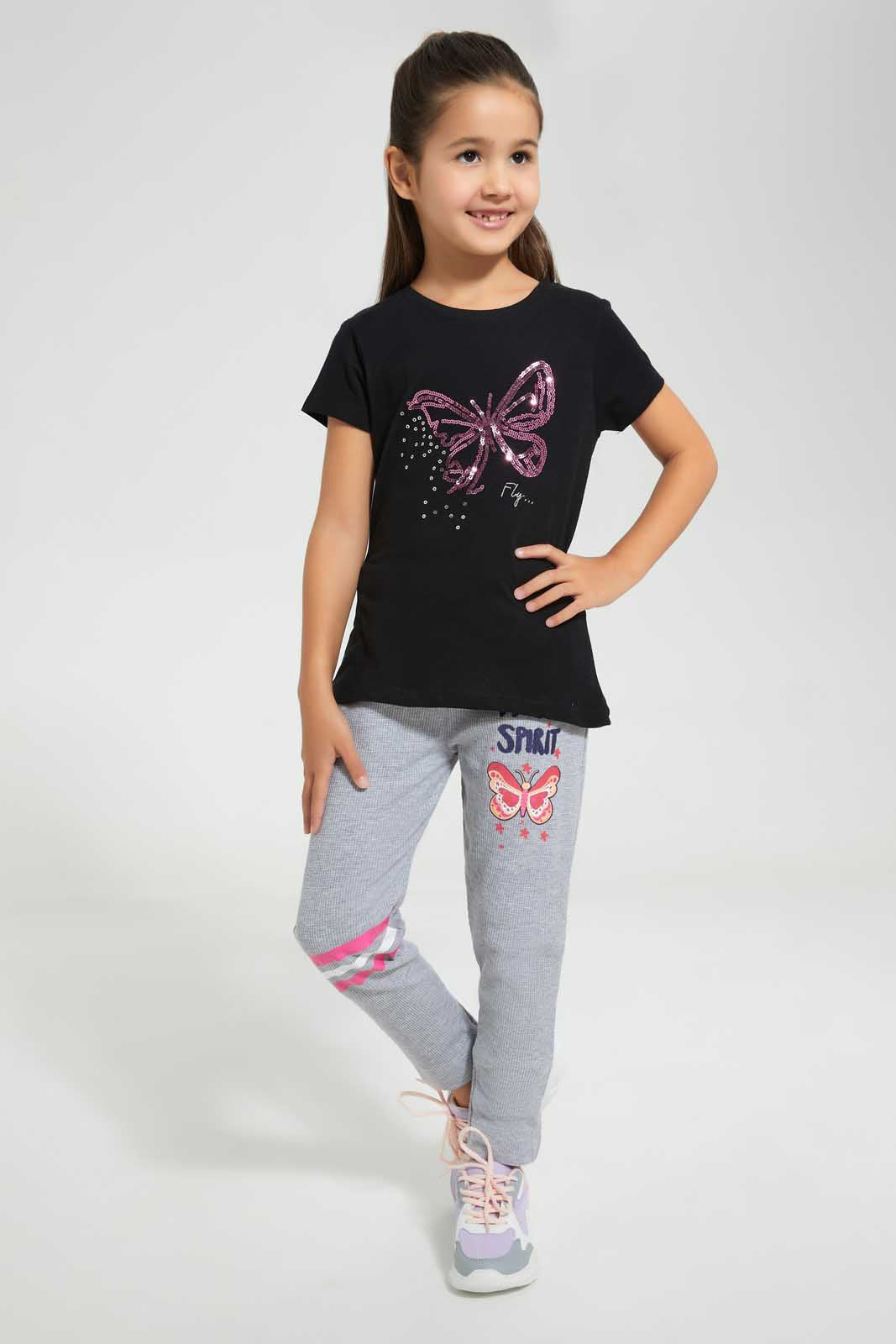 Redtag-Grey-Free-Spirit-Active-Pant-Bundle,-Category:Joggers,-Colour:Grey,-Deals:Sale,-Filter:Girls-(2-to-8-Yrs),-Girls-Joggers,-S22C,-Sale-GIR-APL,-Section:Girls-(0-to-14Yrs),-TBL-Girls-2 to 8 Years