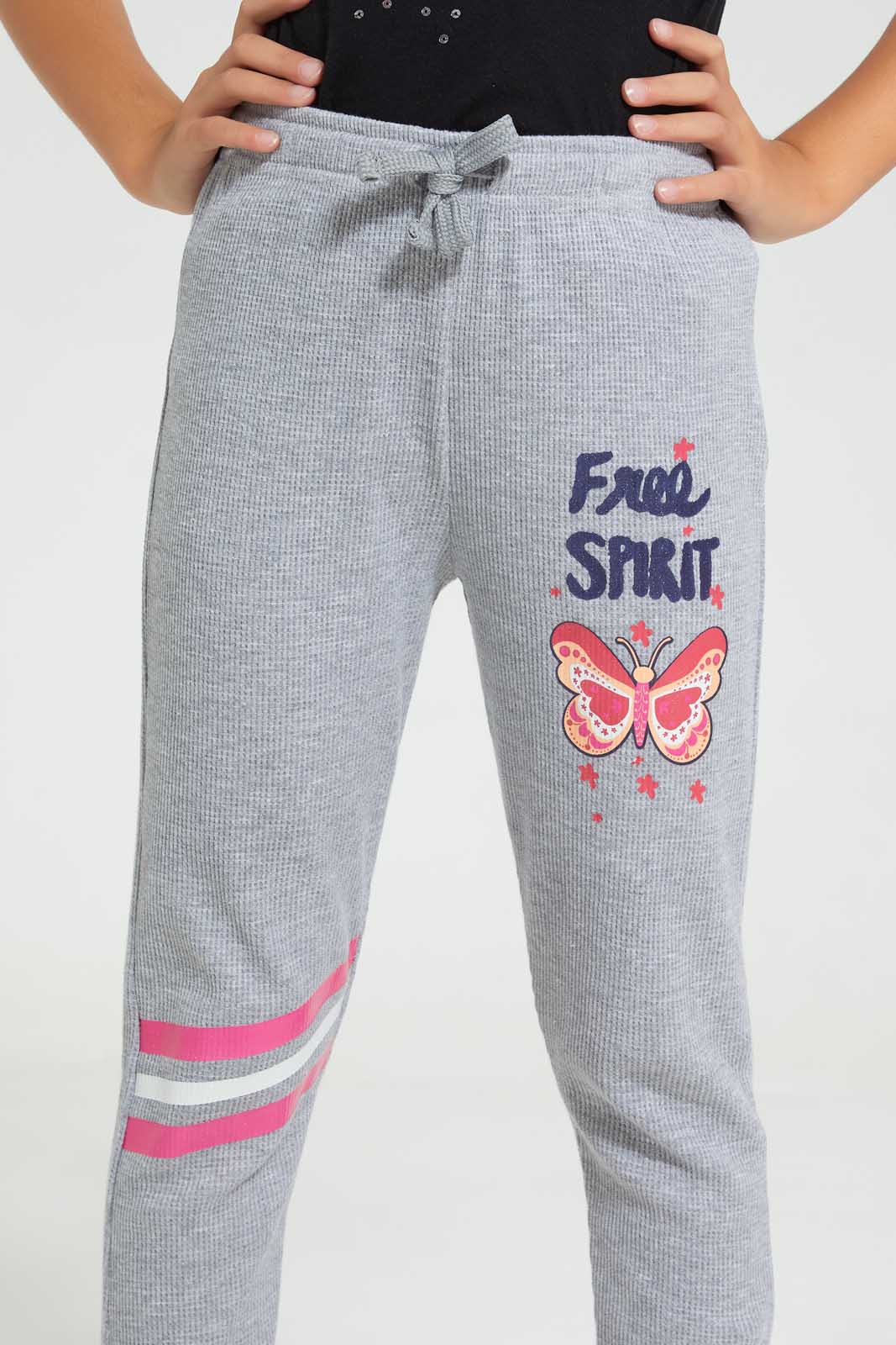 Redtag-Grey-Free-Spirit-Active-Pant-Bundle,-Category:Joggers,-Colour:Grey,-Deals:Sale,-Filter:Girls-(2-to-8-Yrs),-Girls-Joggers,-S22C,-Sale-GIR-APL,-Section:Girls-(0-to-14Yrs),-TBL-Girls-2 to 8 Years