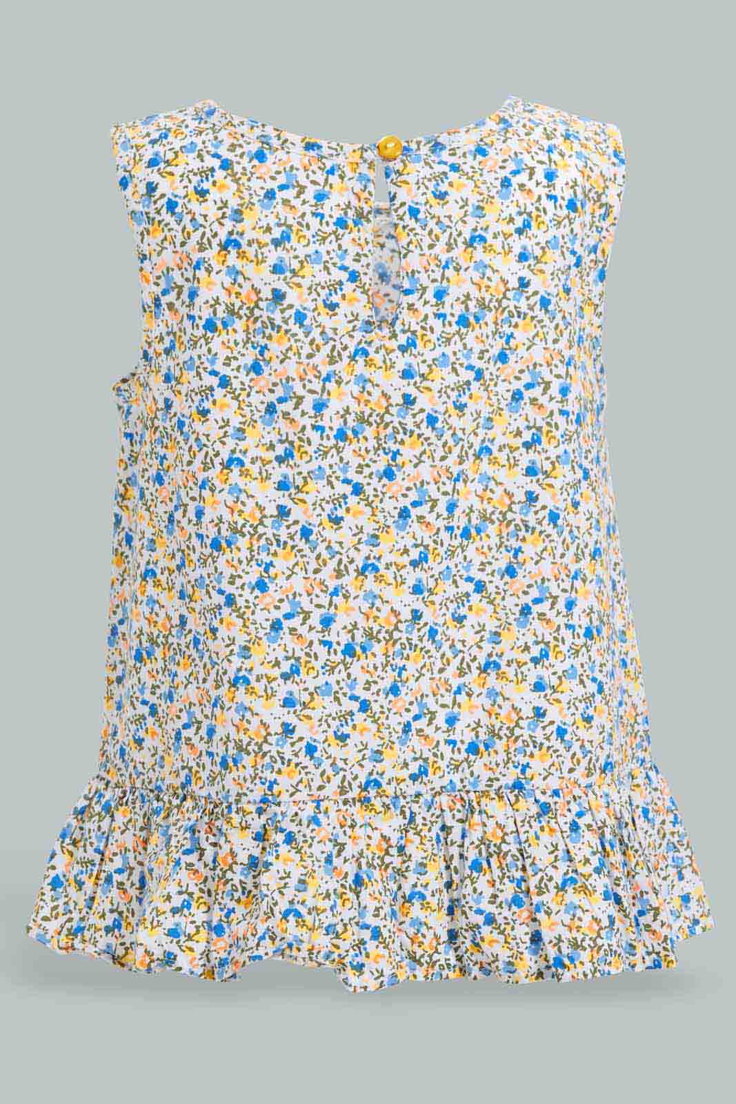 Redtag-Multi-Colour-Frill-Hem-Sleevelsess-Blouse-Category:Blouses,-Colour:Assorted,-Deals:New-In,-Filter:Infant-Girls-(3-to-24-Mths),-ING-Blouses,-New-In-ING-APL,-Non-Sale,-S22D,-Section:Girls-(0-to-14Yrs)-Infant-Girls-3 to 24 Months